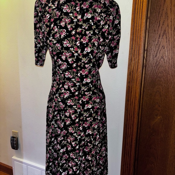 Vintage Compagnie Internationale EXPRESS floral Maxi dress sz 9 quarter sleeve - Picture 4 of 6